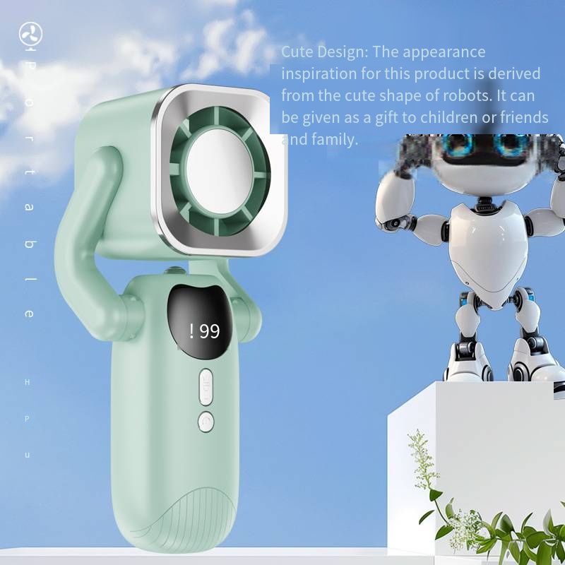 Handheld Fan with 4000mAh Battery High-Speed Airflow LED Flashlight - Image 7