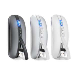 2400DPI 6D Silent Wireless Mouse  Bluetooth 5.1 & 2.4G Dual Mode, 10M Range – Gaming & Office Use