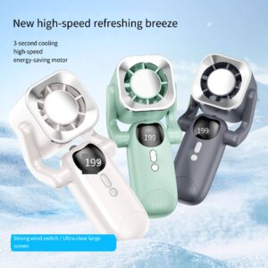 Handheld Fan with 4000mAh Battery High-Speed Airflow LED Flashlight