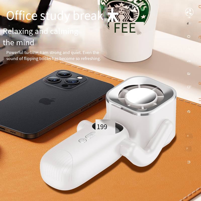 Handheld Fan with 4000mAh Battery High-Speed Airflow LED Flashlight - Image 8