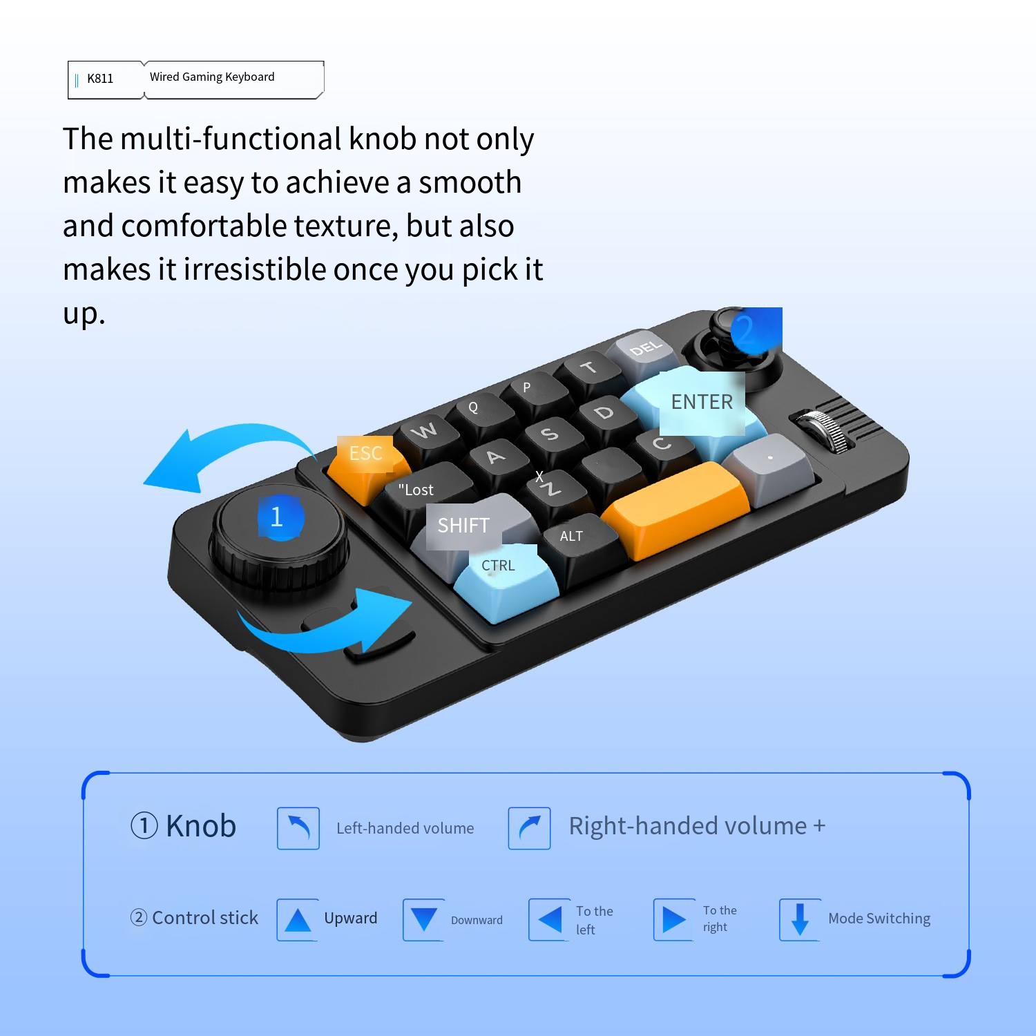 Wired Mechanical Gaming Keyboard with 19 Keys, Joystick, Dual Rollers, RGB, and Hot-Swap Support - Image 6