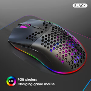 Honeycomb RGB Wireless Mouse, 2.4G Lightweight Hollow Design