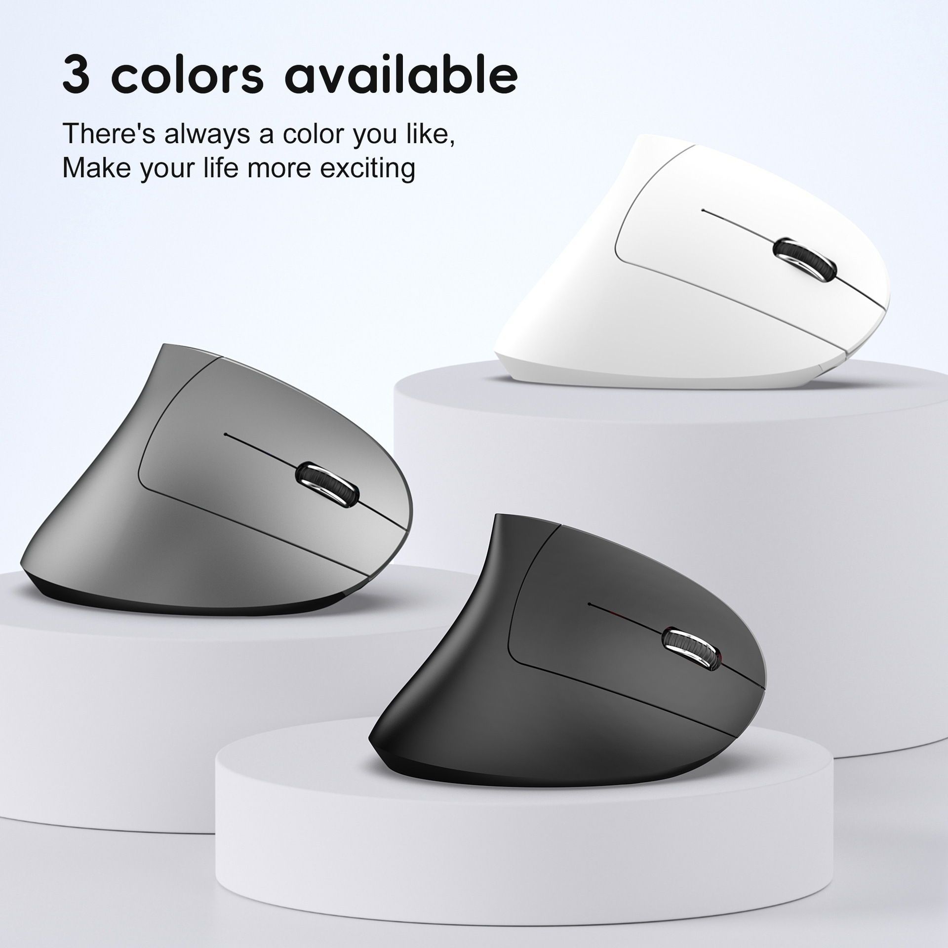 Ergonomic Vertical Mouse - 2.4G + BT5.1 Dual Mode, 2400dpi Adjustable, Silent Design - Image 2