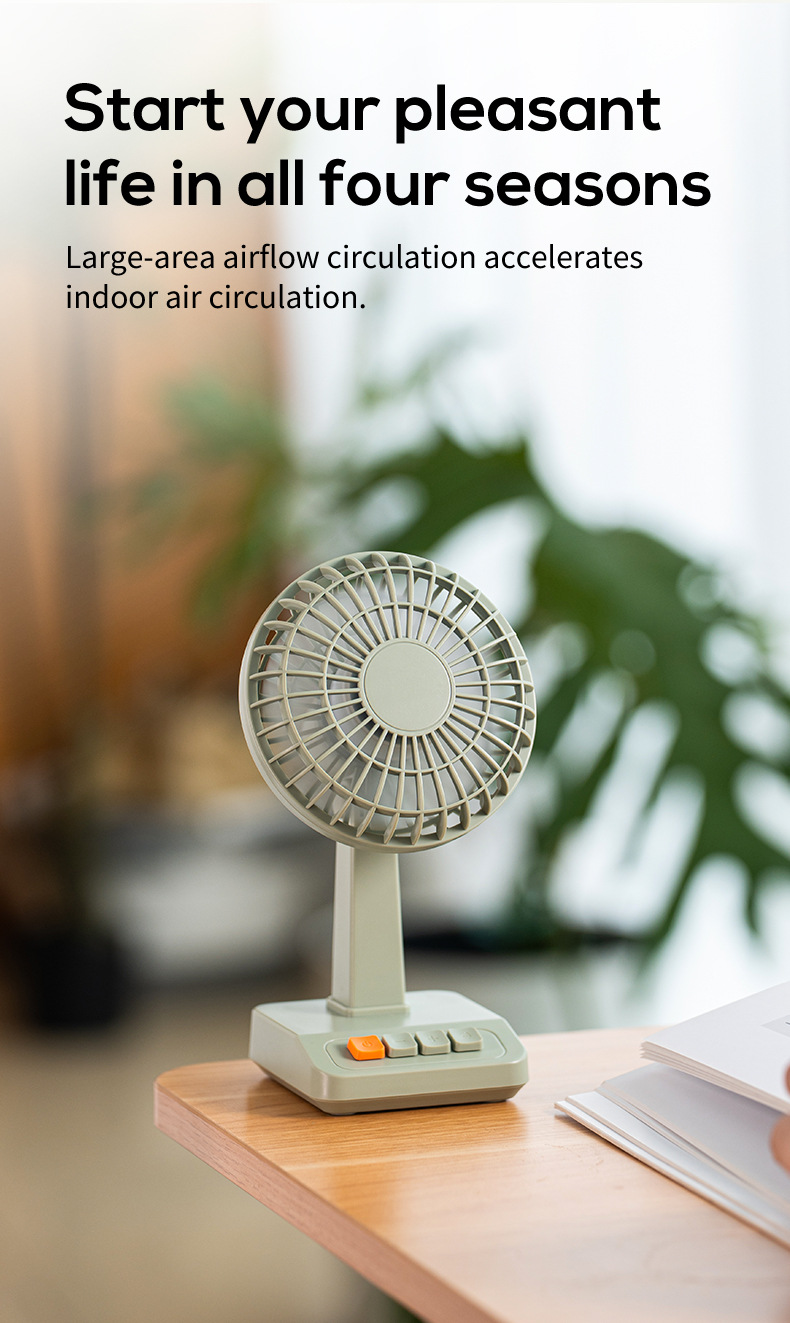 2026 New Mini Retro Desktop Fan Candy Color Office USB Fan - Image 4