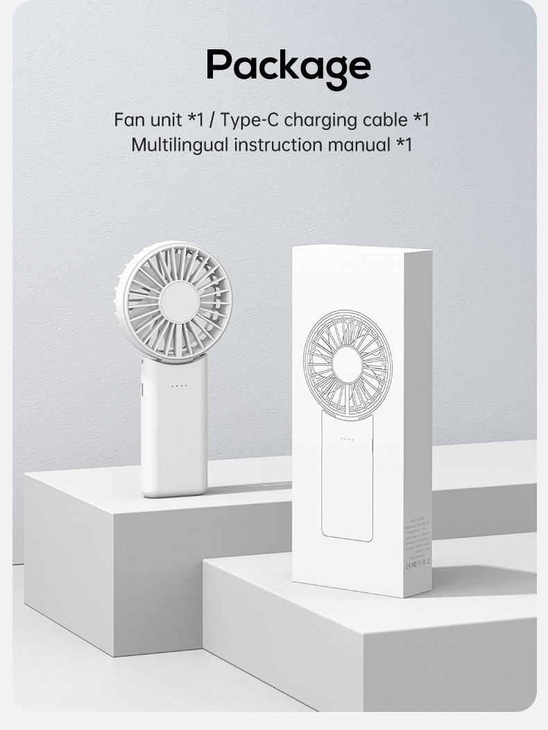 Handheld mini fan folding fan outdoor portable USB desktop - Image 3