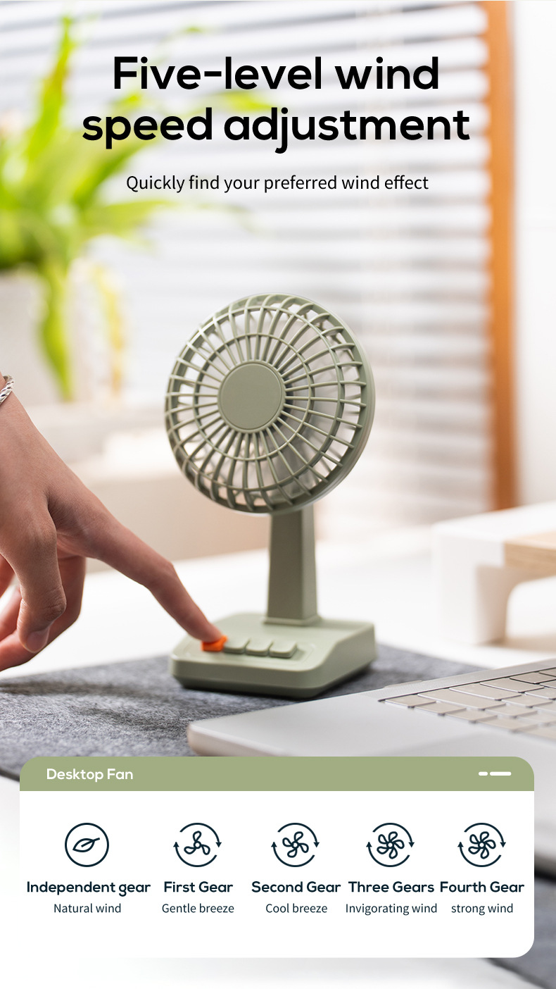 2026 New Mini Retro Desktop Fan Candy Color Office USB Fan