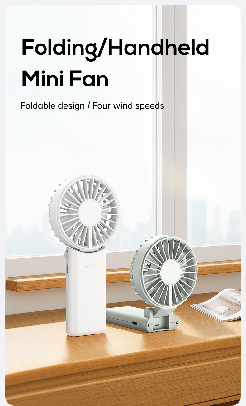 Handheld mini fan folding fan outdoor portable USB desktop