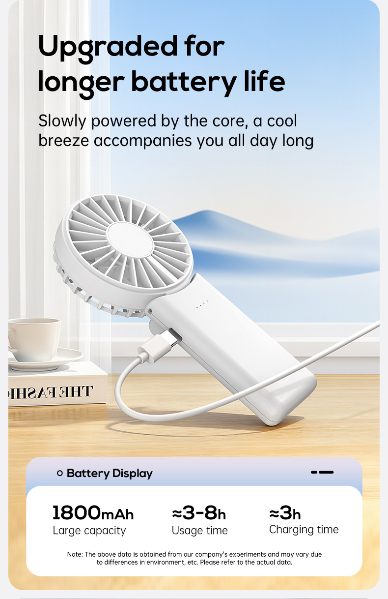 Handheld mini fan folding fan outdoor portable USB desktop - Image 4
