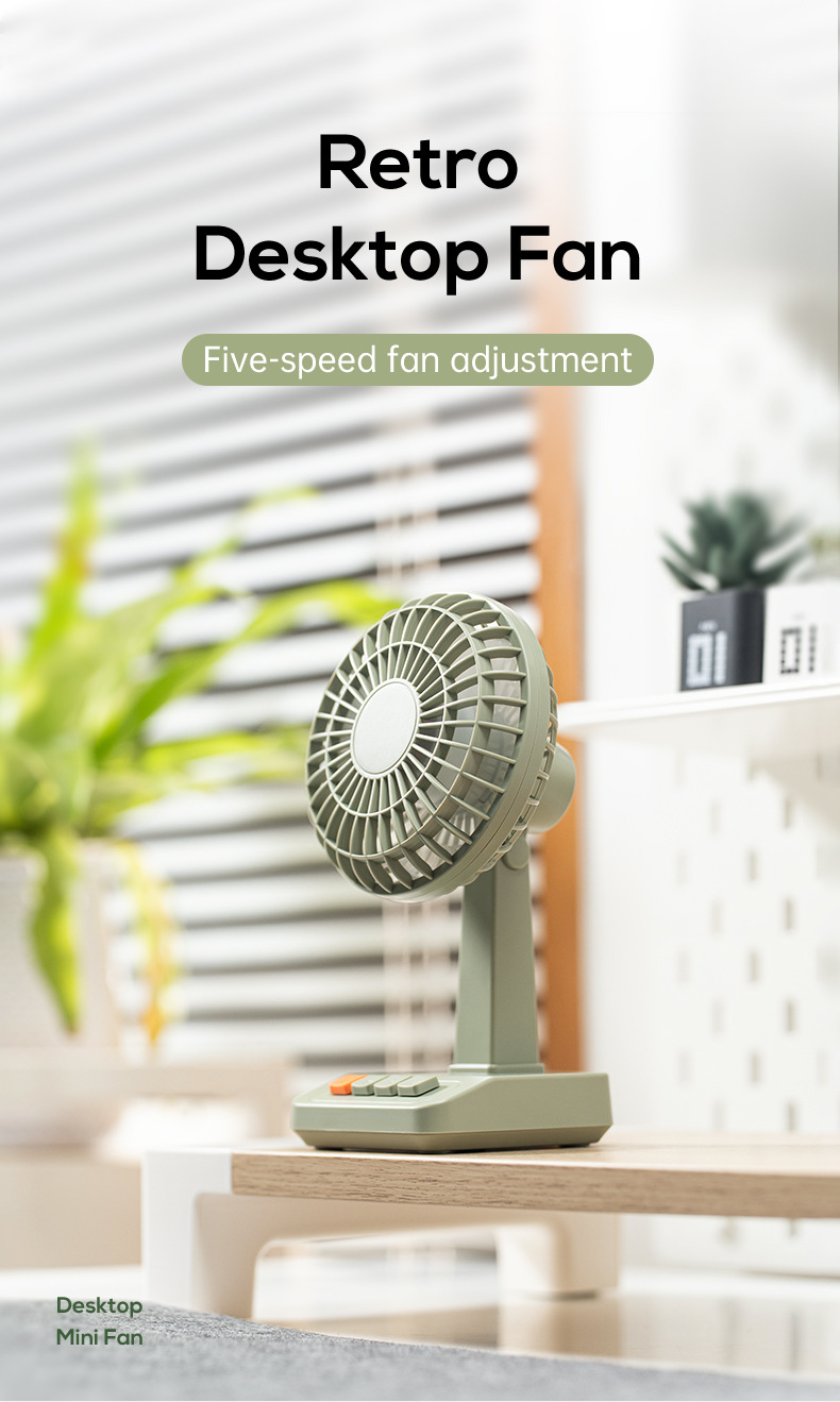 2026 New Mini Retro Desktop Fan Candy Color Office USB Fan - Image 3